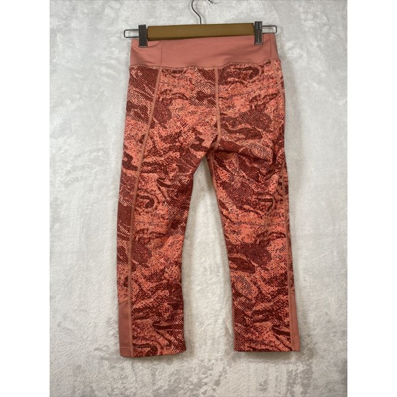 The North Face Flash-Dry orange patterned capri length Small/P athletic leggings - Picture 2 of 8